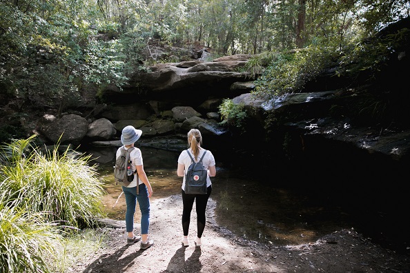 Image of a couple in nature, bushwalking