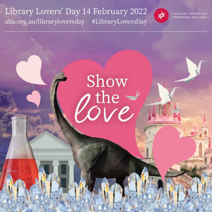 Library Lovers Day 2022 promotional image of a love heart