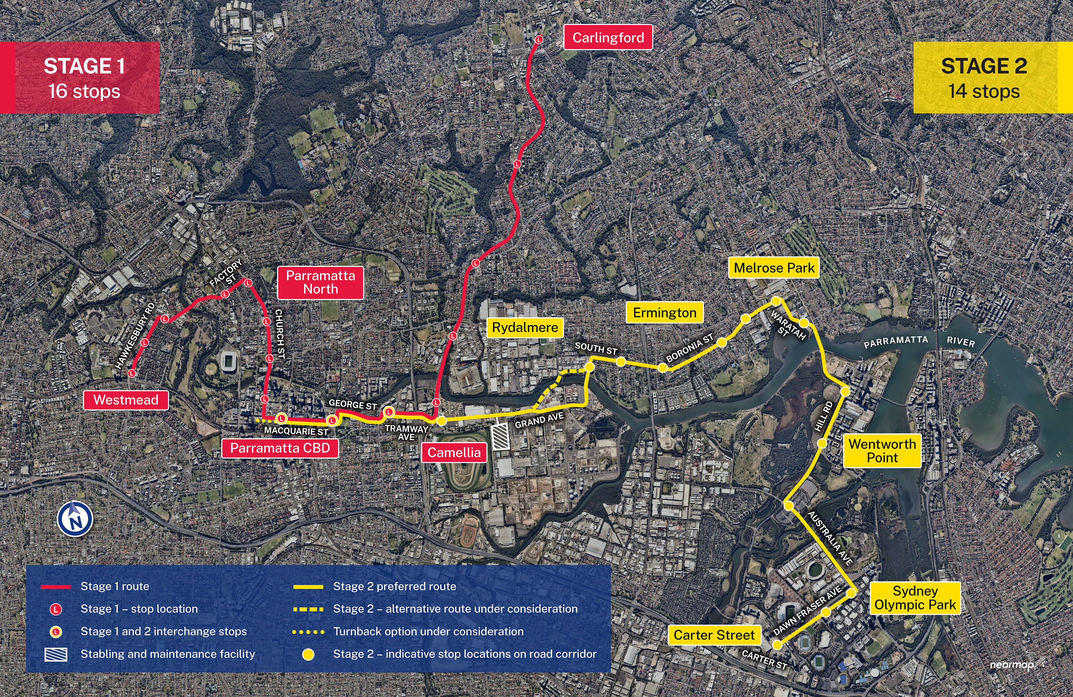 Parramatta Light Rail Stage 1 & 2 Aerial Map_1