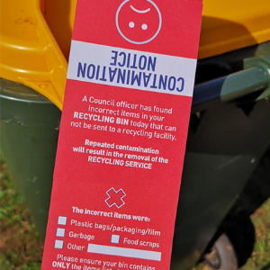 Recycling red tag - Contamination notice
