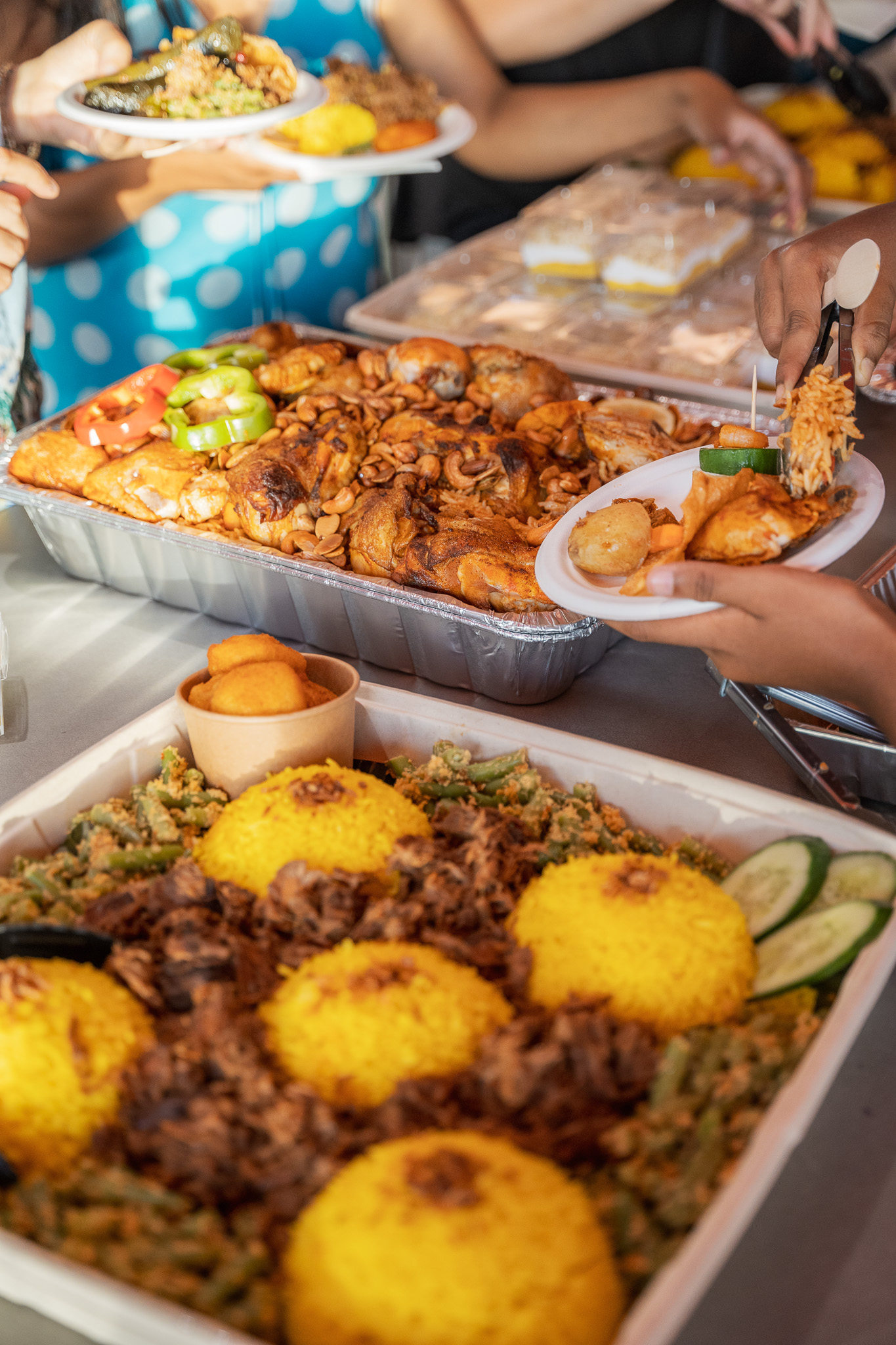 Trays of food 