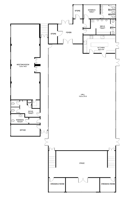Floor plan of Ermington Community Centre