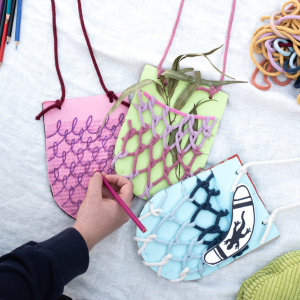 bright weaved bags