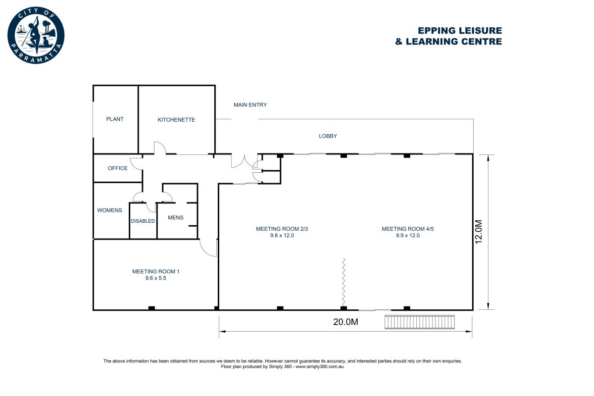 Floor plan of Epping Leisure centre