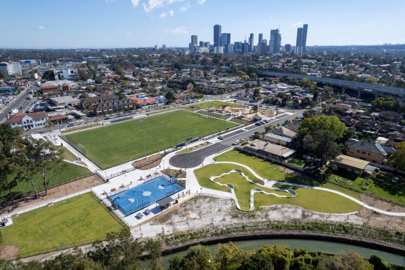 Aerial photo of park