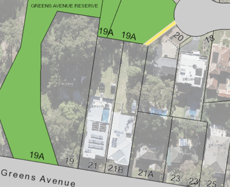 Satellite map of Greens Avenue