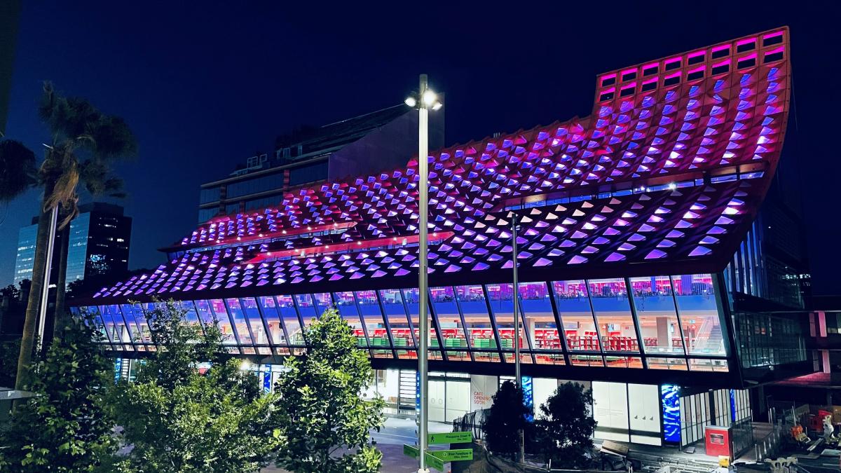 Phive, 5 Parramatta Square lit up purple for International Day of People with Disabilities