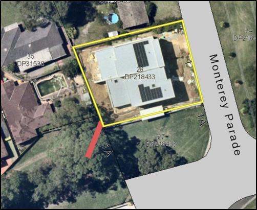 Lot map of Monterey Parade