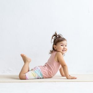 cute toddler doing yoga
