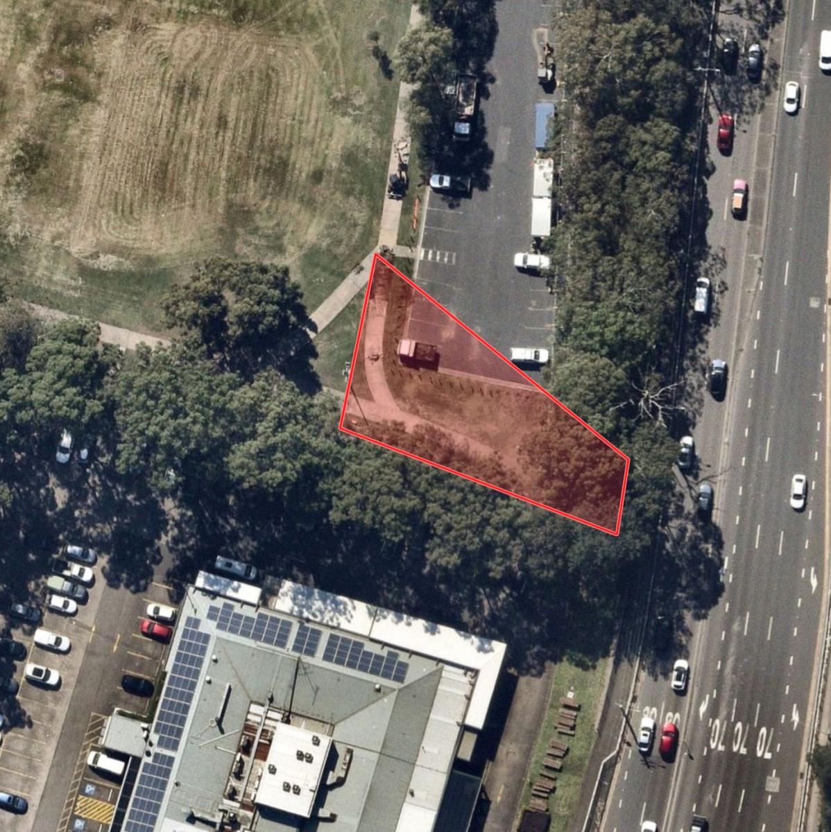 Construction site in red on the map